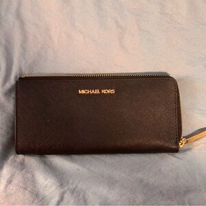 Michael Kors Black Wallet with Gold Accents
